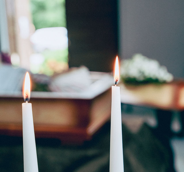 lit candles