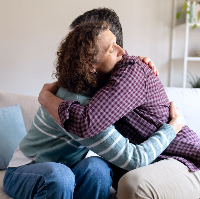 two people hugging