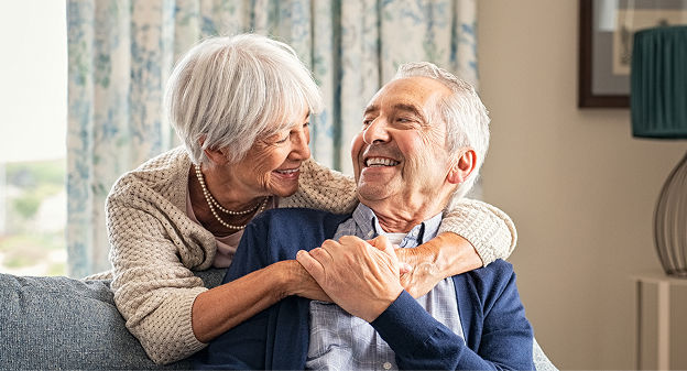 an elderly couple together